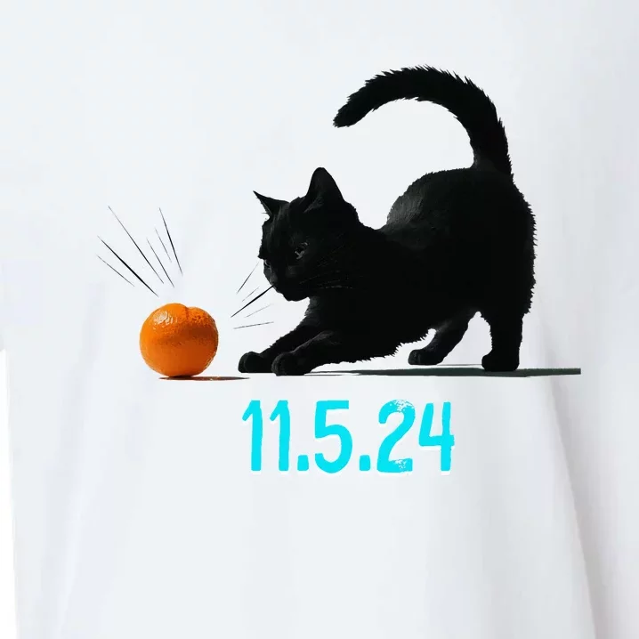 Cat Swatting Orange Off Table On Election Day 11.5.2024 Sueded Cloud Jersey T-Shirt