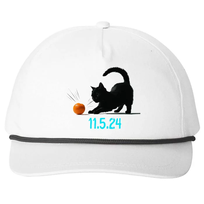 Cat Swatting Orange Off Table On Election Day 11.5.2024 Snapback Five-Panel Rope Hat