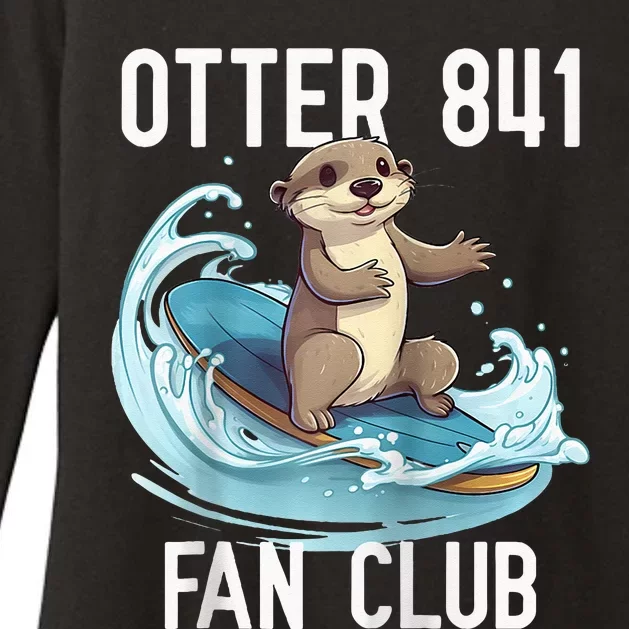 Cute Surfing Otter 841 Raglan Baseball Womens CVC Long Sleeve Shirt