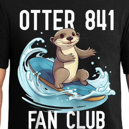 Cute Surfing Otter 841 Raglan Baseball Pajama Set