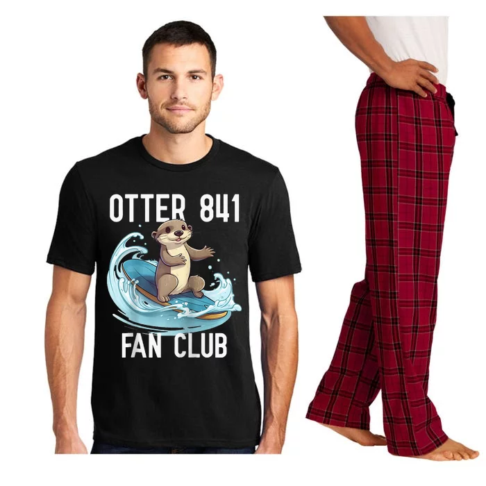 Cute Surfing Otter 841 Raglan Baseball Pajama Set