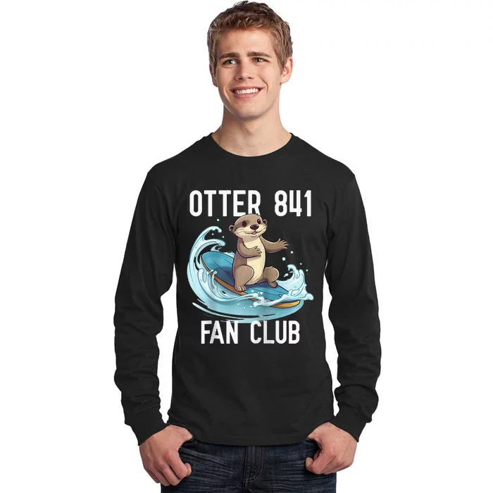 Cute Surfing Otter 841 Raglan Baseball Tall Long Sleeve T-Shirt