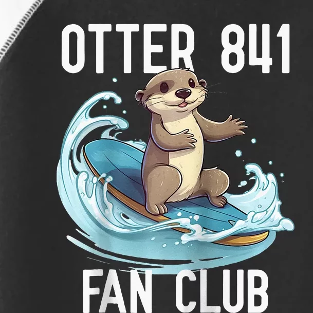 Cute Surfing Otter 841 Raglan Baseball Toddler Fine Jersey T-Shirt