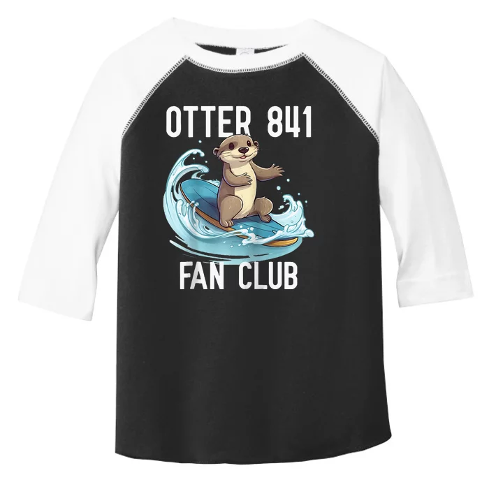 Cute Surfing Otter 841 Raglan Baseball Toddler Fine Jersey T-Shirt