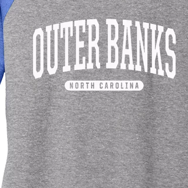 College Style Outer Banks North Carolina Souvenir Gift Women's Tri-Blend 3/4-Sleeve Raglan Shirt