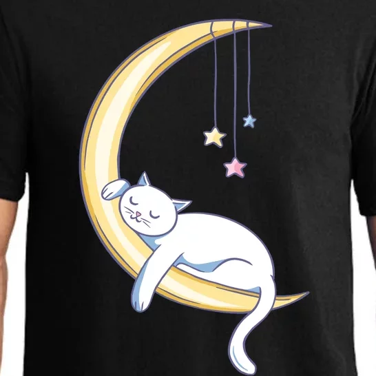 Cat Sleeping On Moon Pajama Set