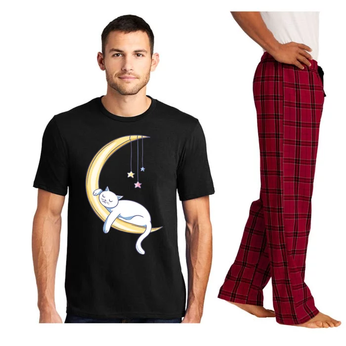 Cat Sleeping On Moon Pajama Set