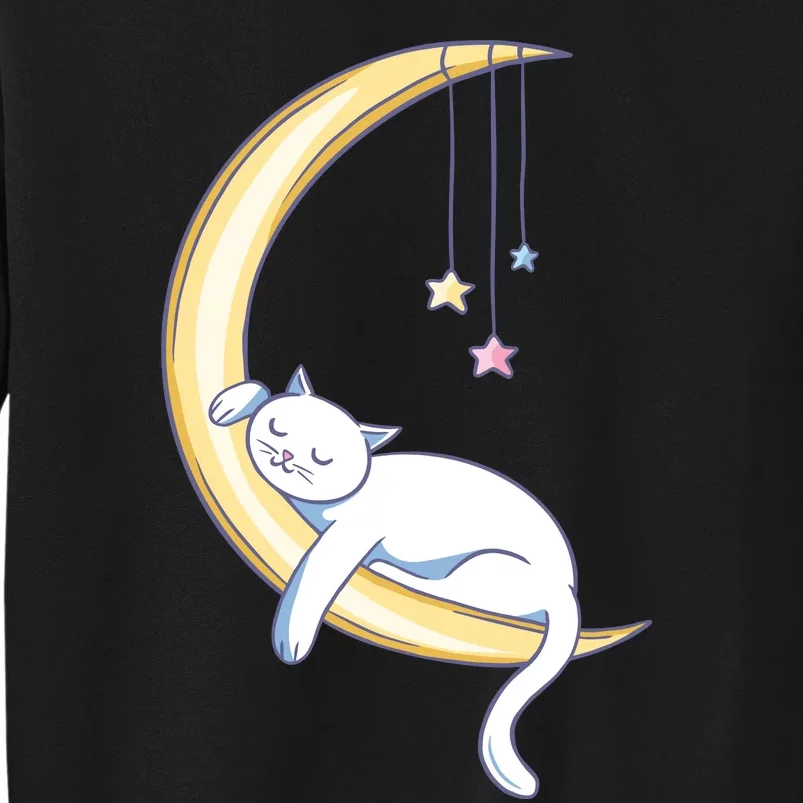 Cat Sleeping On Moon Tall Sweatshirt