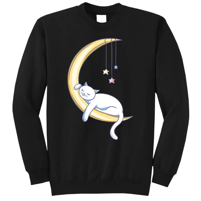 Cat Sleeping On Moon Tall Sweatshirt