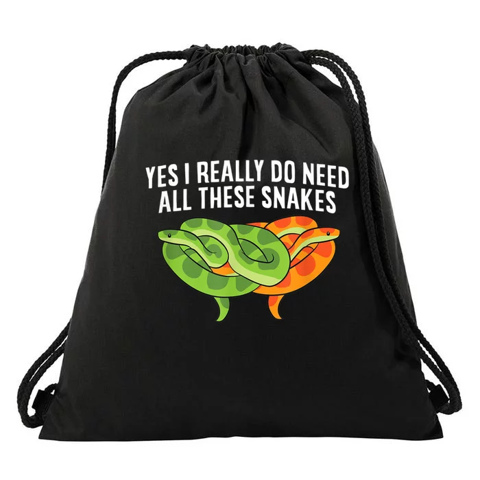 Cute Snake Owner Yes I Really Do Need All These Snakes Drawstring Bag