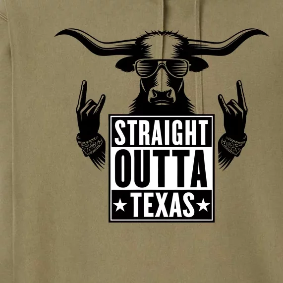 Cool Straight Outta Texas Long Horn Bull Premium Hoodie