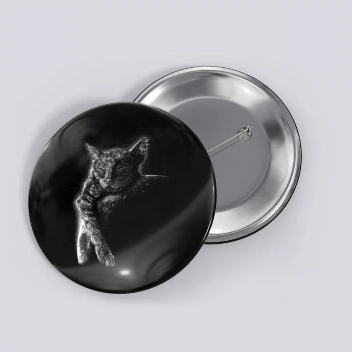 Cat Sleeping On The Moon Sketch Button