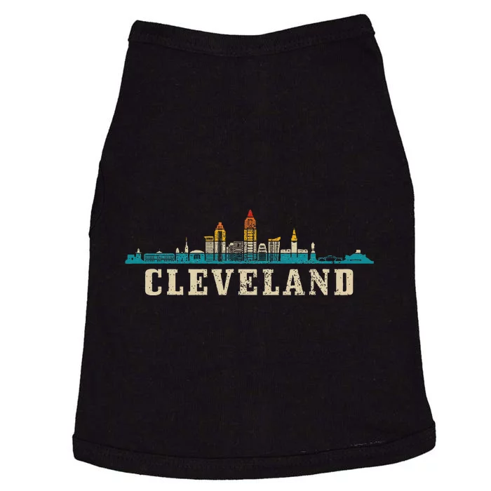 Cleveland Skyline Ohio Vintage Pride Retro Doggie Tank