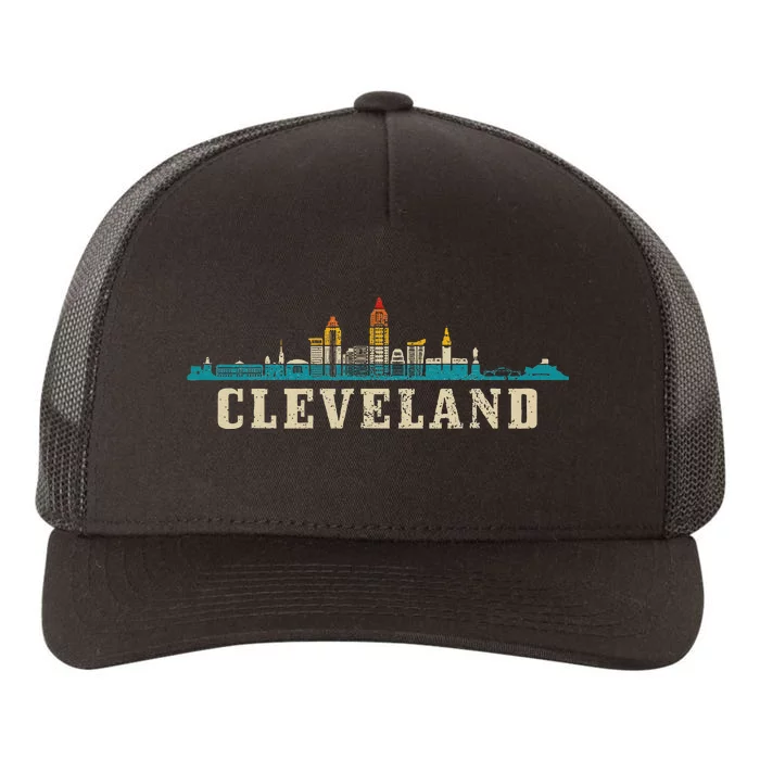 Cleveland Skyline Ohio Vintage Pride Retro Yupoong Adult 5-Panel Trucker Hat