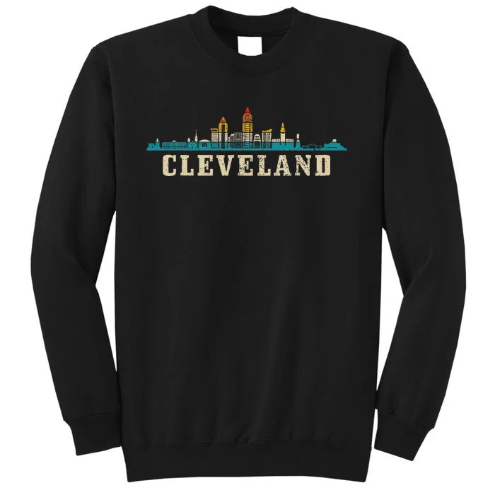 Cleveland Skyline Ohio Vintage Pride Retro Tall Sweatshirt