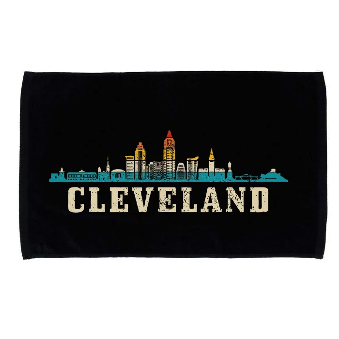 Cleveland Skyline Ohio Vintage Pride Retro Microfiber Hand Towel