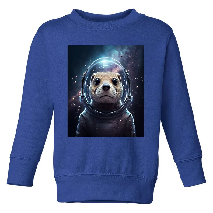 Cool Sea Otter In Space Otter In Space Suit Cool Gift Toddler Sweatshirt