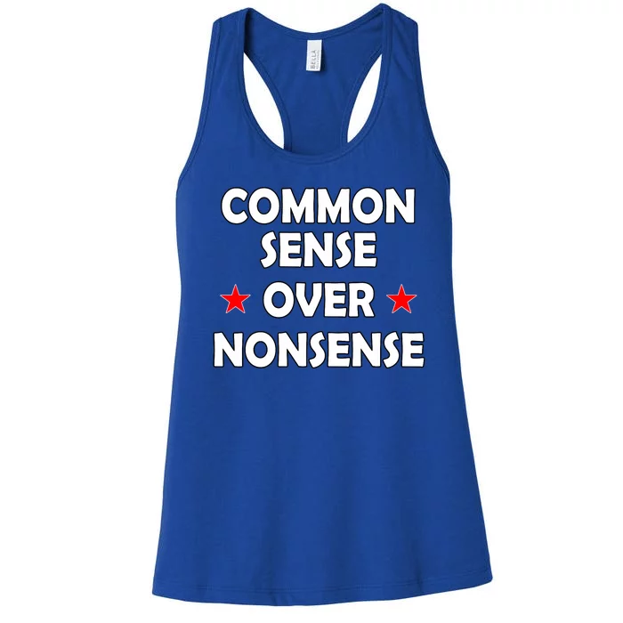 Common Sense Over Nonsense Women's Racerback Tank