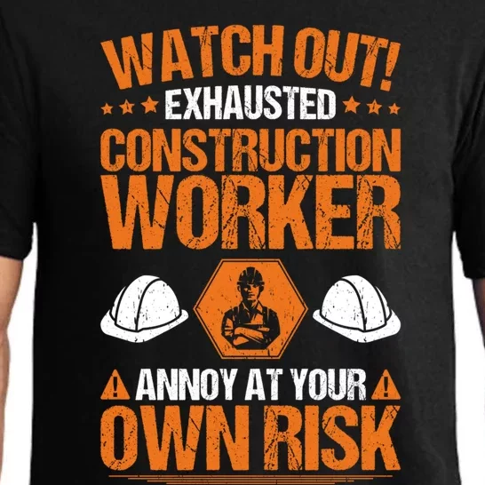 Construction Site Own Risk Construction Worker Funny Gift Pajama Set