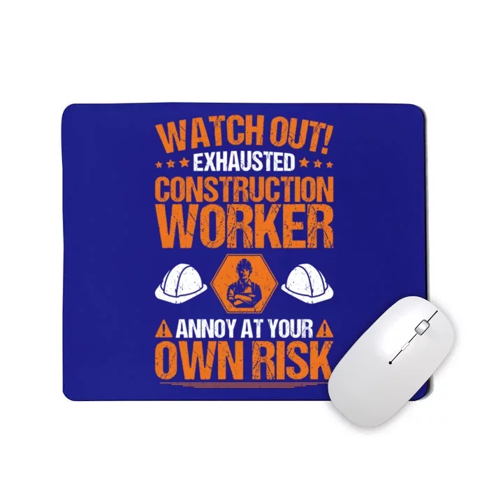 Construction Site Own Risk Construction Worker Funny Gift Mousepad