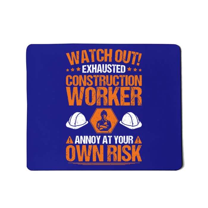 Construction Site Own Risk Construction Worker Funny Gift Mousepad