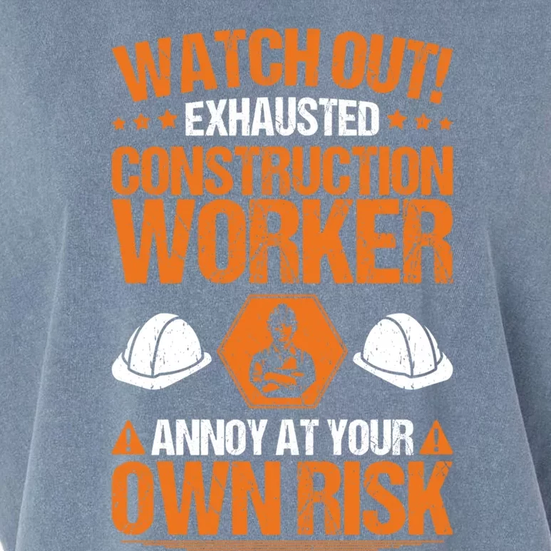 Construction Site Own Risk Construction Worker Funny Gift Garment-Dyed Women's Muscle Tee