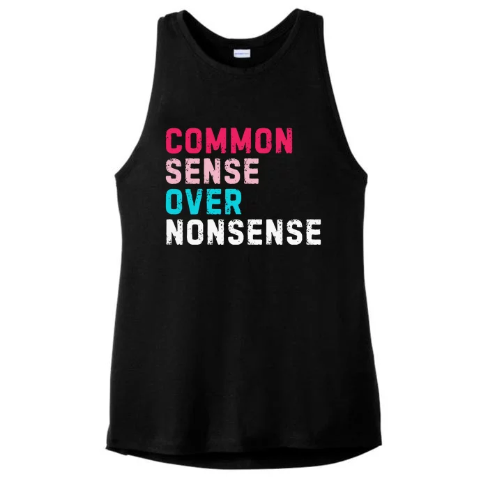 Common Sense Over Nonsense Ladies Tri-Blend Wicking Tank