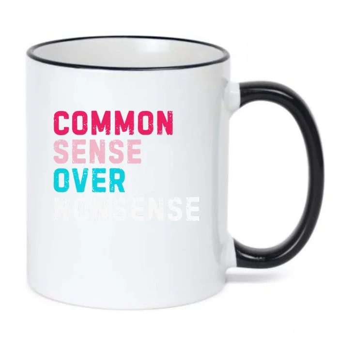 Common Sense Over Nonsense Black Color Changing Mug