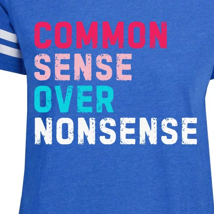 Common Sense Over Nonsense Enza Ladies Jersey Football T-Shirt