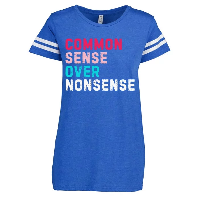 Common Sense Over Nonsense Enza Ladies Jersey Football T-Shirt