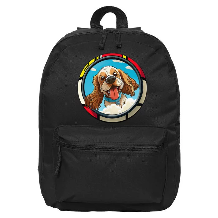 Cocker Spaniel Owner Cartoon of a Cocker Spaniel 16 in Basic Backpack