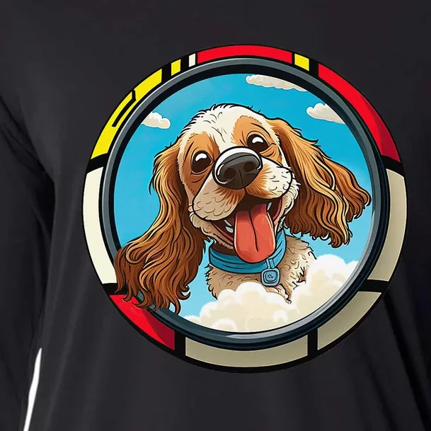 Cocker Spaniel Owner Cartoon of a Cocker Spaniel Cooling Performance Long Sleeve Crew