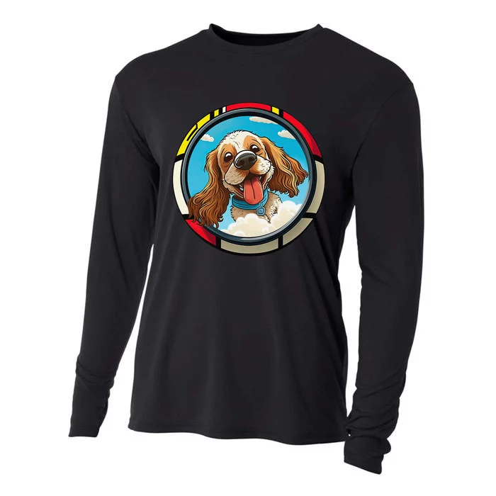 Cocker Spaniel Owner Cartoon of a Cocker Spaniel Cooling Performance Long Sleeve Crew