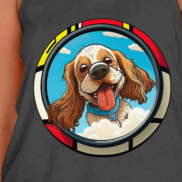 Cocker Spaniel Owner Cartoon of a Cocker Spaniel Women's Knotted Racerback Tank