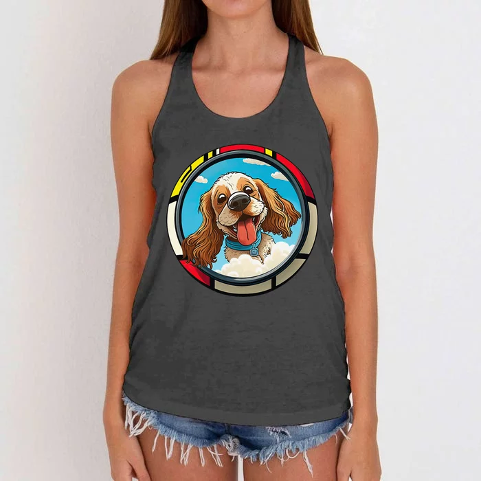 Cocker Spaniel Owner Cartoon of a Cocker Spaniel Women's Knotted Racerback Tank