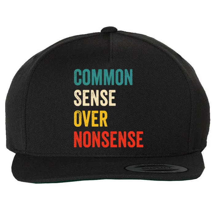 Common Sense Over Nonsense Trump 2024 Wool Snapback Cap