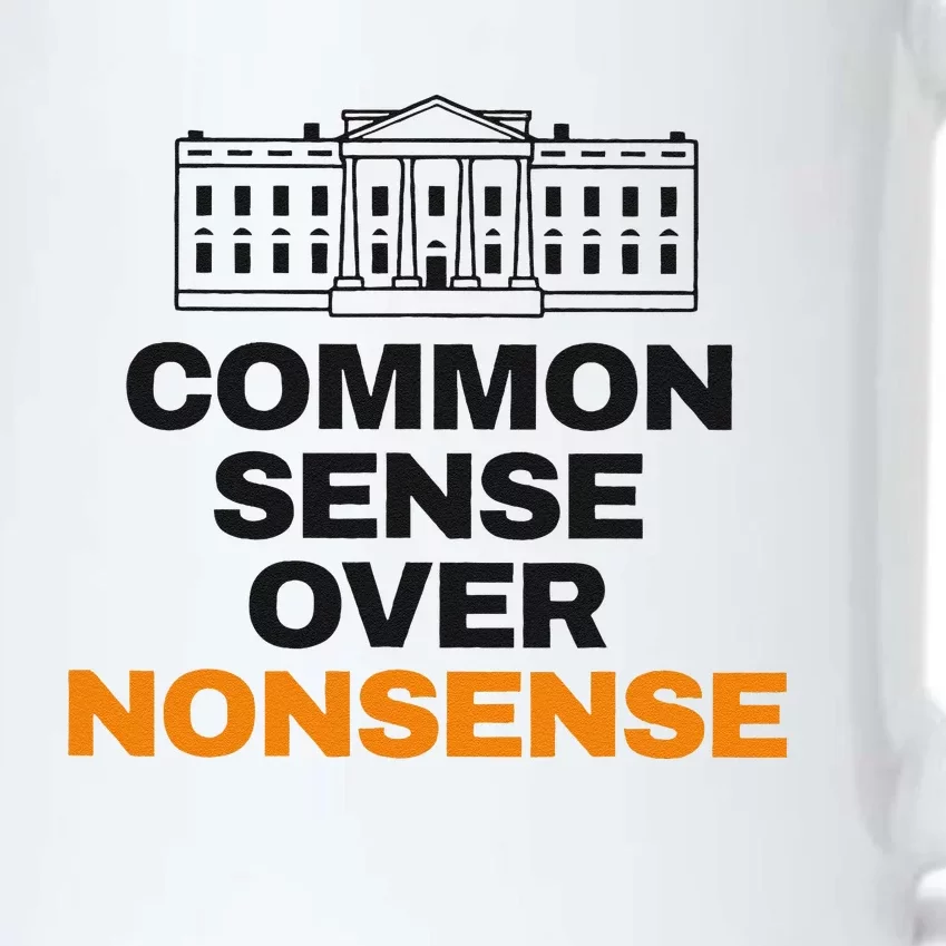 Common Sense Over Nonsense White House Kamala Walz Election Black Color Changing Mug