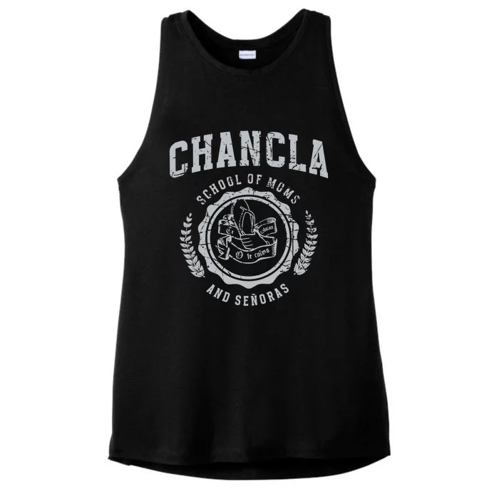 Chancla School Of Moms And Senoras Ladies Tri-Blend Wicking Tank