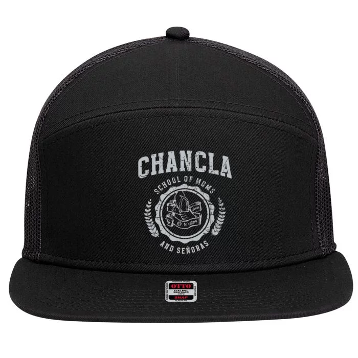 Chancla School Of Moms And Senoras 7 Panel Mesh Trucker Snapback Hat