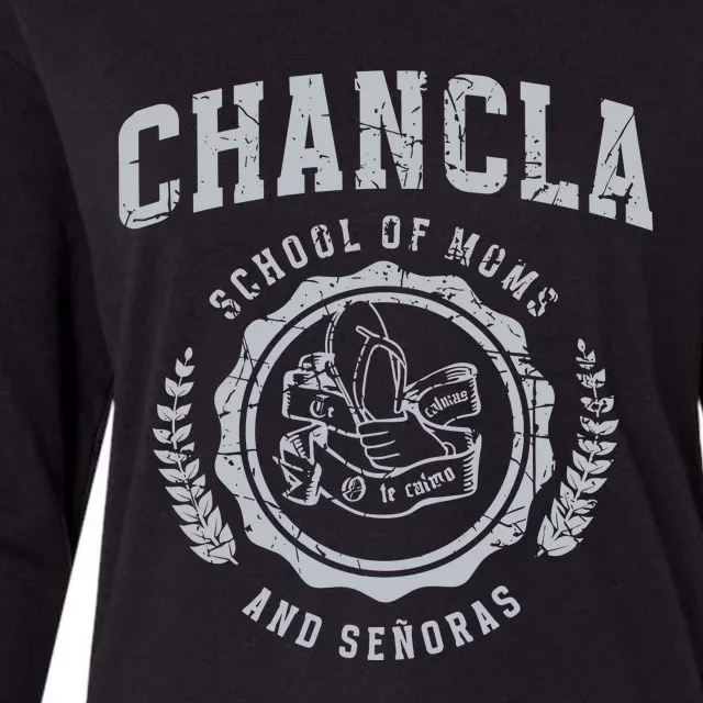 Chancla School Of Moms And Senoras Womens Cotton Relaxed Long Sleeve T-Shirt