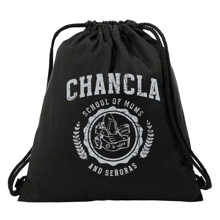 Chancla School Of Moms And Senoras Drawstring Bag