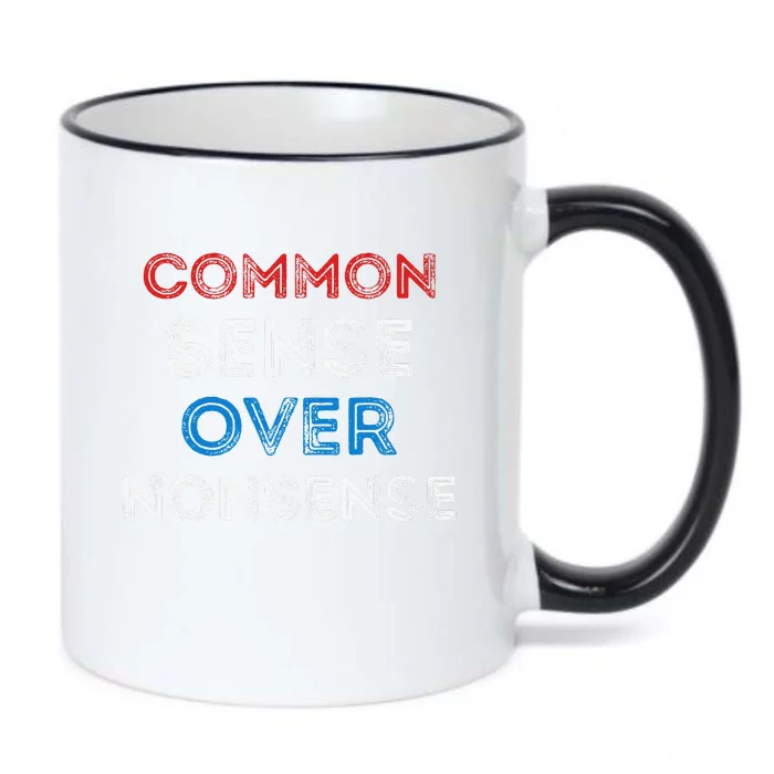 Common Sense Over Nonsense Black Color Changing Mug