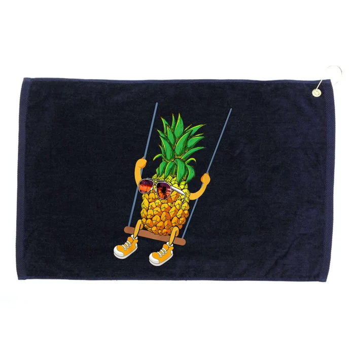 Cute Swinging Pineapple Swinger Grommeted Golf Towel