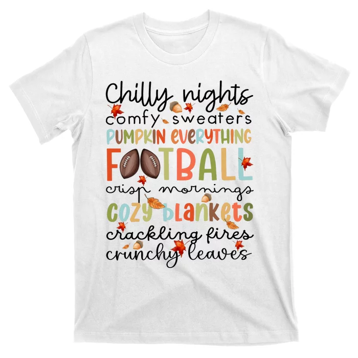 Comfy Sweaters Pumpkin Everything Football Crisp Morning T-Shirt