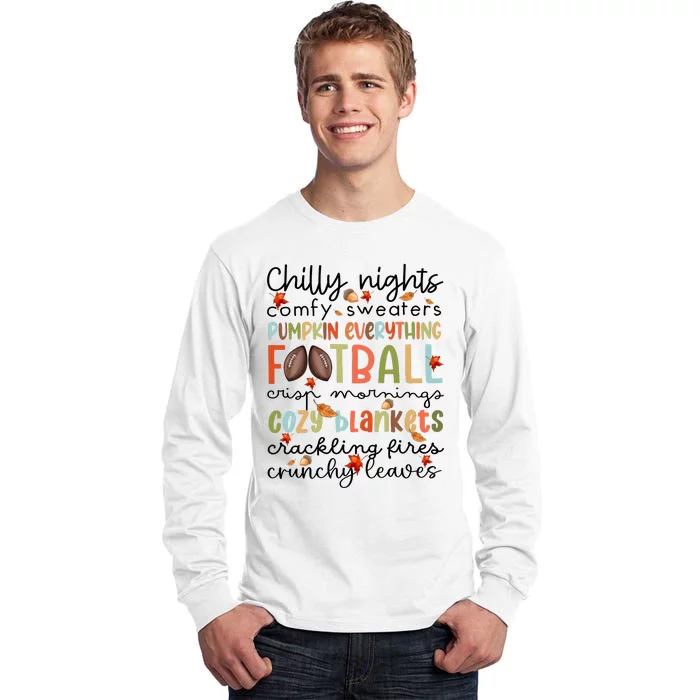 Comfy Sweaters Pumpkin Everything Football Crisp Morning Tall Long Sleeve T-Shirt