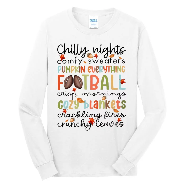 Comfy Sweaters Pumpkin Everything Football Crisp Morning Tall Long Sleeve T-Shirt