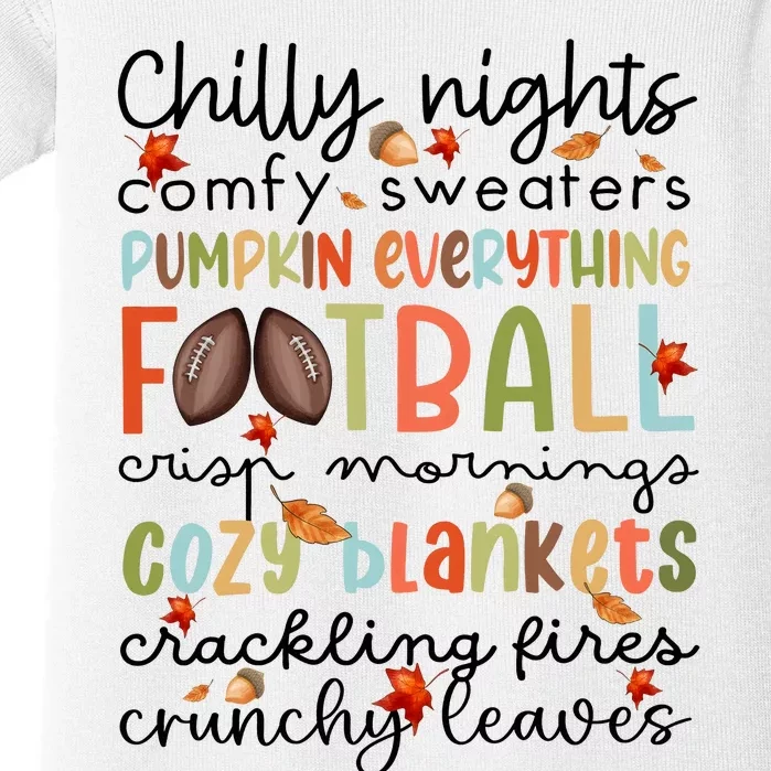 Comfy Sweaters Pumpkin Everything Football Crisp Morning Baby Bodysuit