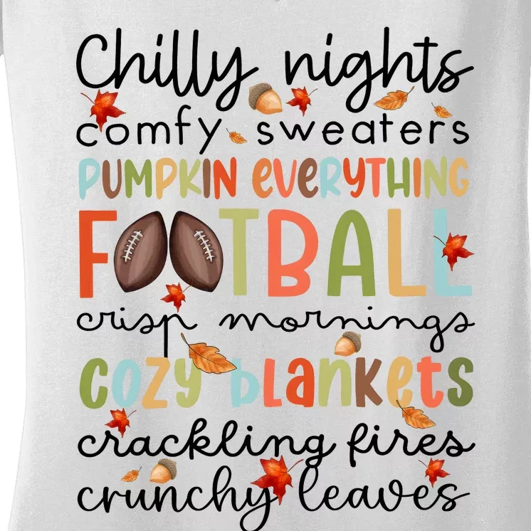 Comfy Sweaters Pumpkin Everything Football Crisp Morning Women's V-Neck T-Shirt