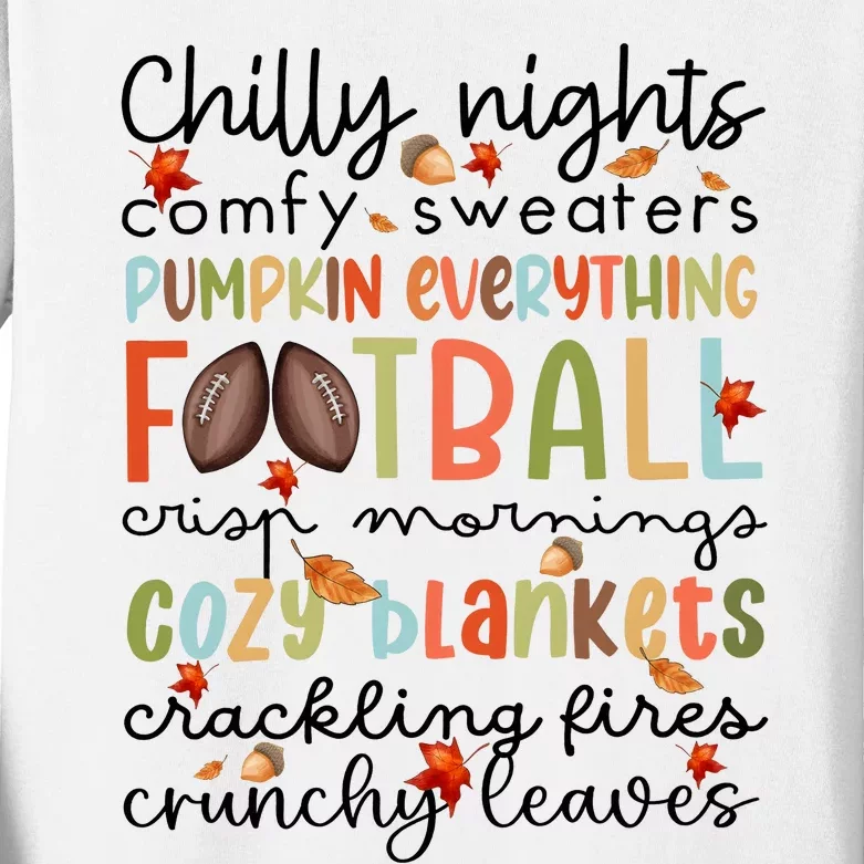 Comfy Sweaters Pumpkin Everything Football Crisp Morning Kids Long Sleeve Shirt