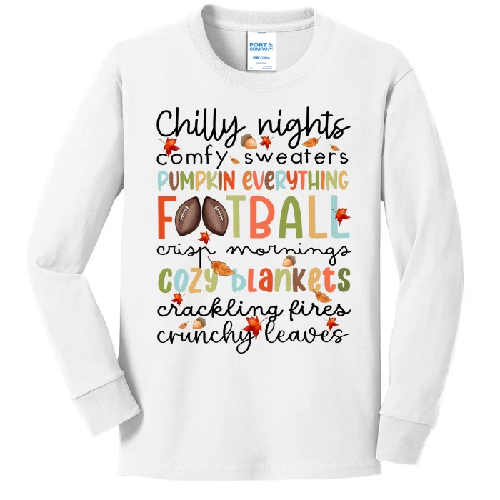 Comfy Sweaters Pumpkin Everything Football Crisp Morning Kids Long Sleeve Shirt